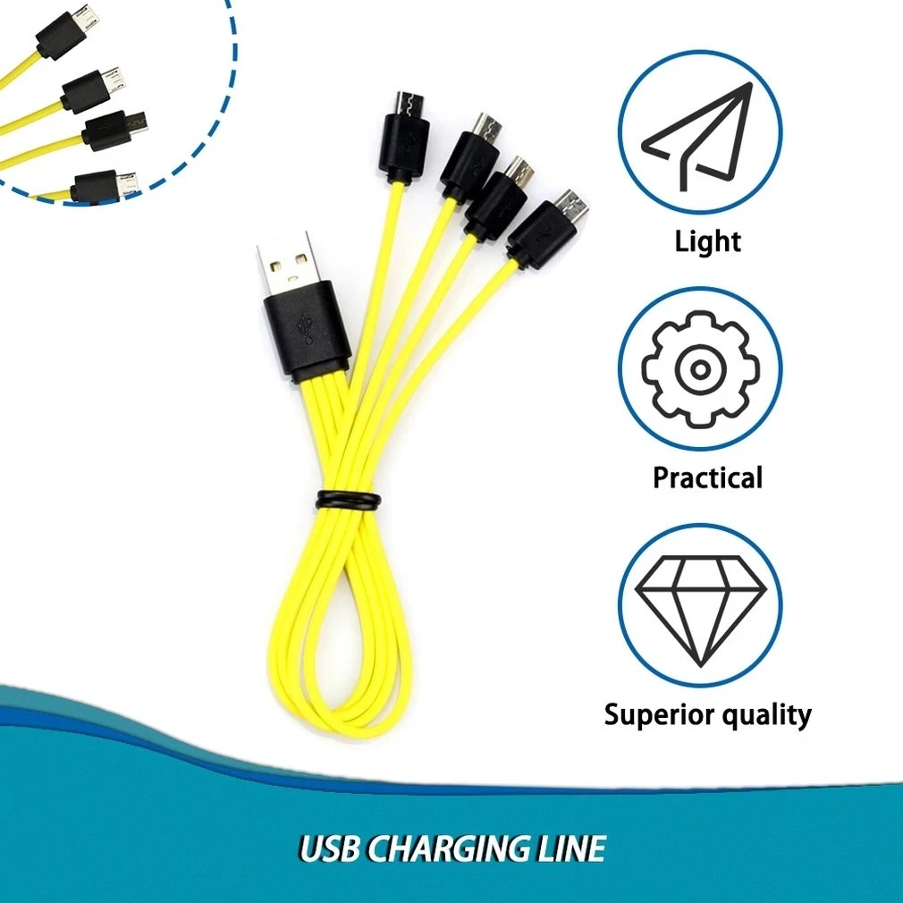 

Multifunctional 4-in-1 Micro USB Charging Cable Is Fit For USB Rechargeable Batteries And Some Android Phones