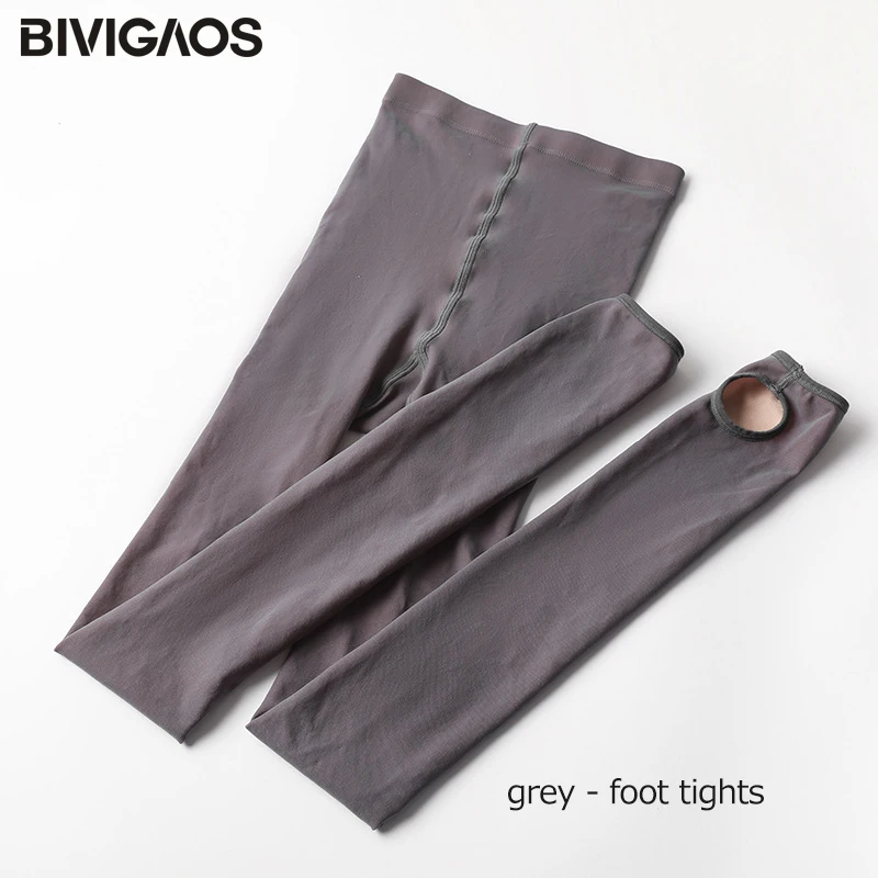 Grey-foot tights BIVIGAOS осенние зимние тонкие дышащие женские колготки сексуальные Серые колготки прозрачные облегающие леггинсы Сексуальные колготки Леггинсы - Цвет: Grey-foot tights