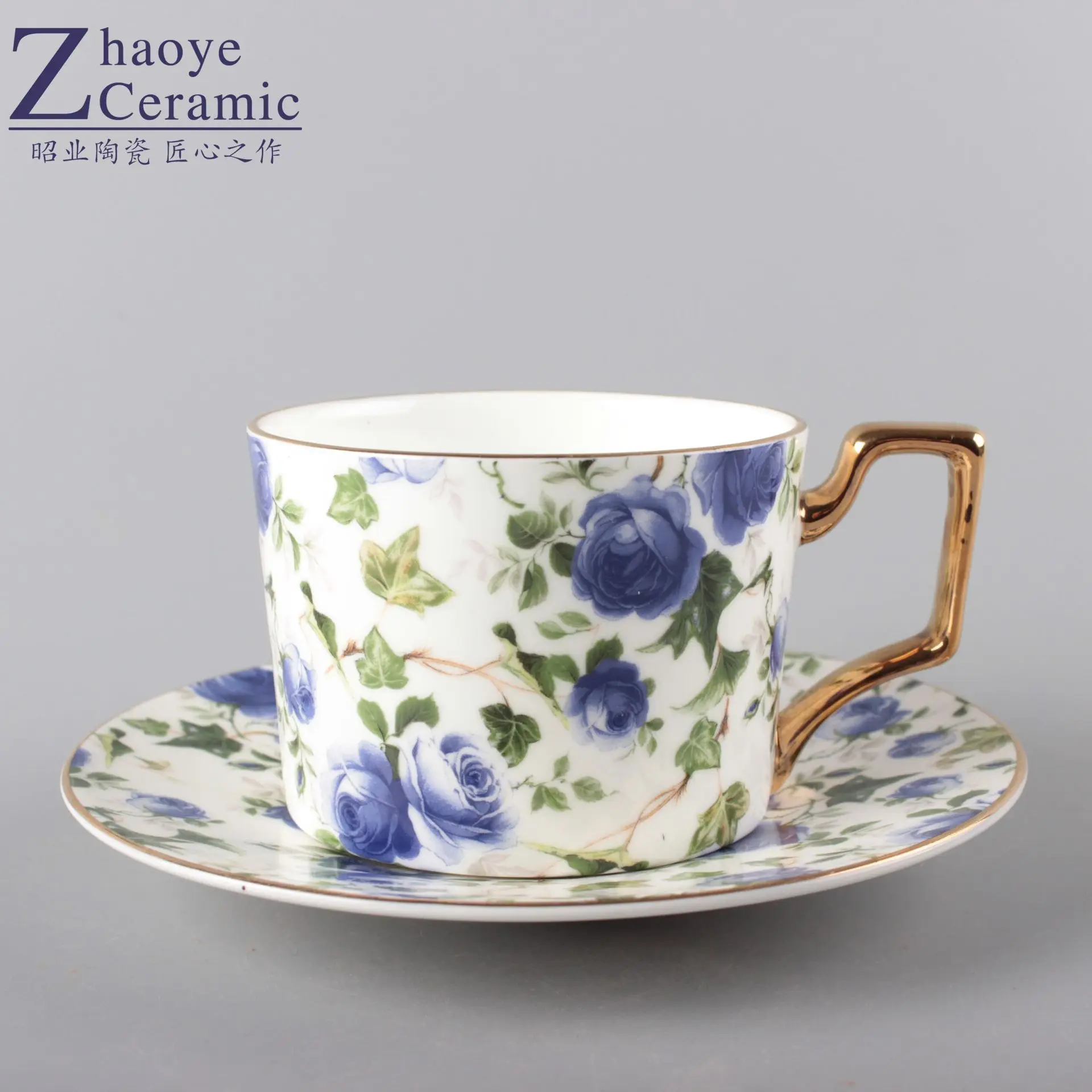 

European coffee cup plate afternoon tea cup Phnom Penh ceramic cup flower tea cup afternoon tea set