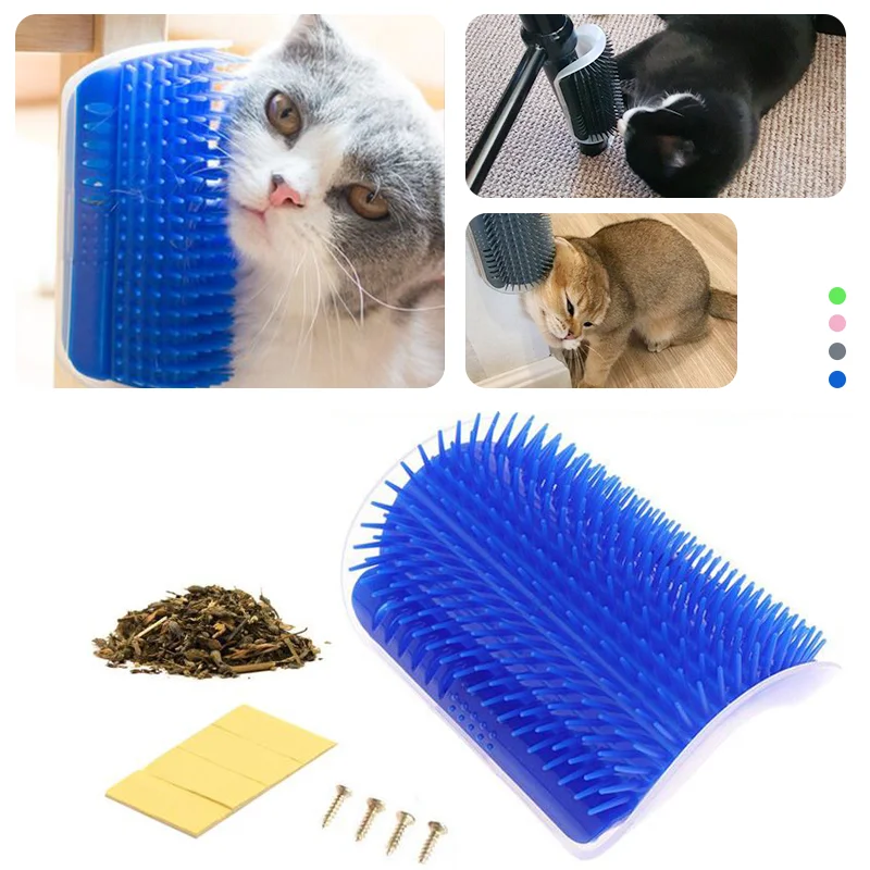 For Cats Brush Corner Cat Massage Pet Products Self Groomer HairShedding Comb Rubs the Face with a Tickling catnip | Дом и сад