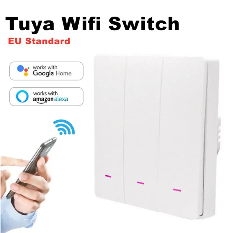 Умный настенный выключатель Tuya Wi-Fi голосовое управление через приложение 2021