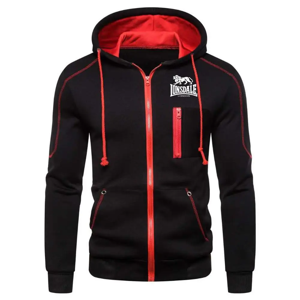 Брендовая модная Новая мужская куртка на молнии кардиган с капюшоном