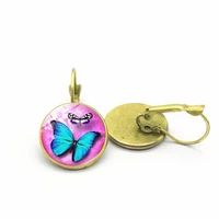 2021 new butterfly earrings silver bronze earrings glass earrings fashion women glamour earrings jewelry