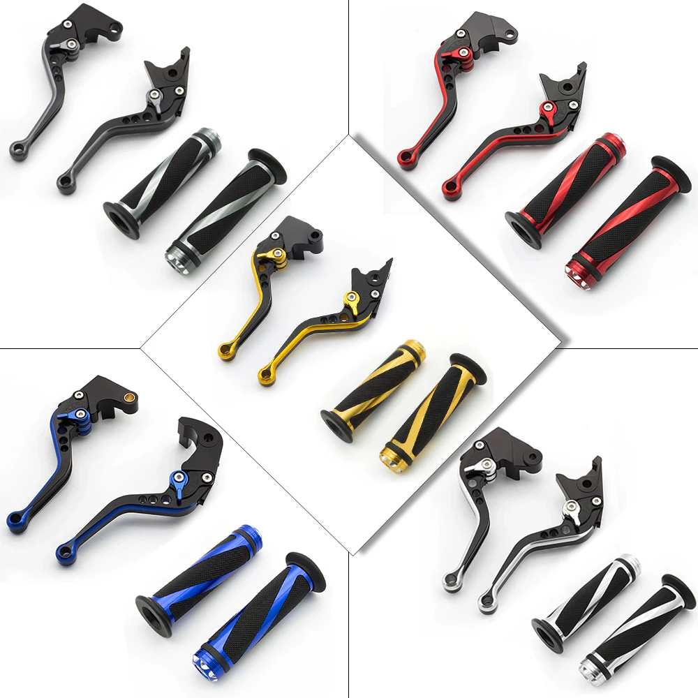 For Yamaha VMX1200 V-MAX Vmax 1200 Short Aluminum Mix Color Adjustable Motorcycle Brake Clutch Lever & Handle Grips Set | Автомобили и