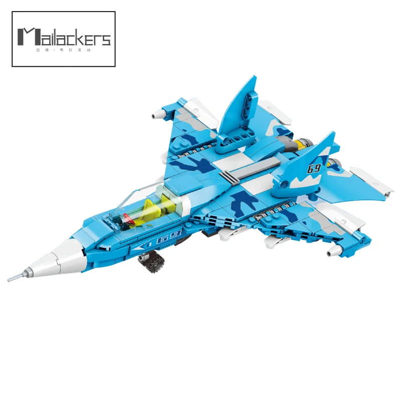 

Mailackers Su-27-fighter Model Building Blocks Technical Military Plane Weapon Toys for Children Toy Block Assembling Gift Brick