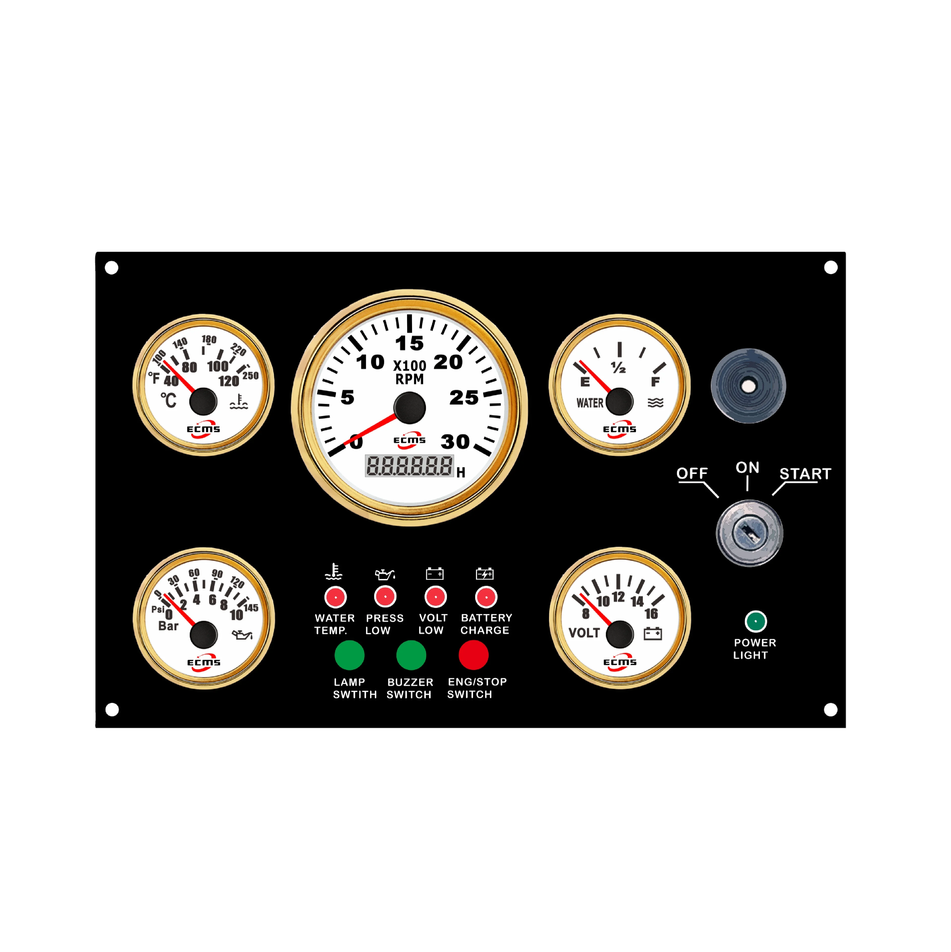 

300*190 mm ECP Boating Instruments Panel diesel gauge panel
