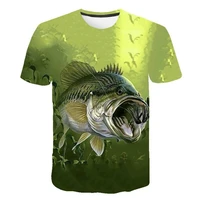 2021 new male t shirt small fish 3d printing male t shirt fishing 3d male t shirt summer 3d male t shirt small fish
