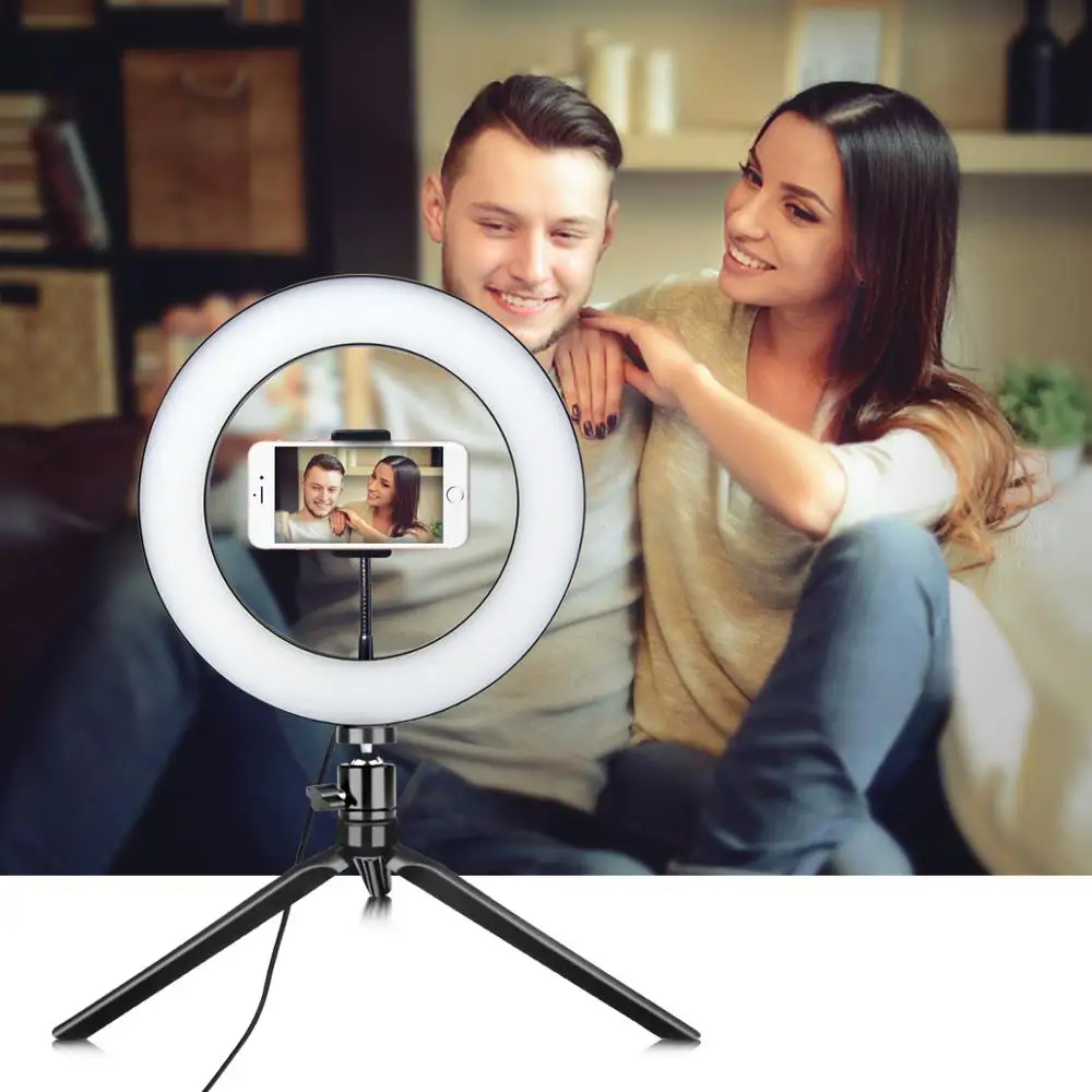

2020 Selfie Ring Light With Flexible Mobile Phone Holder Lazy Bracket Desk Lamp LED For Youtube Live Stream Office Kitchen Stand