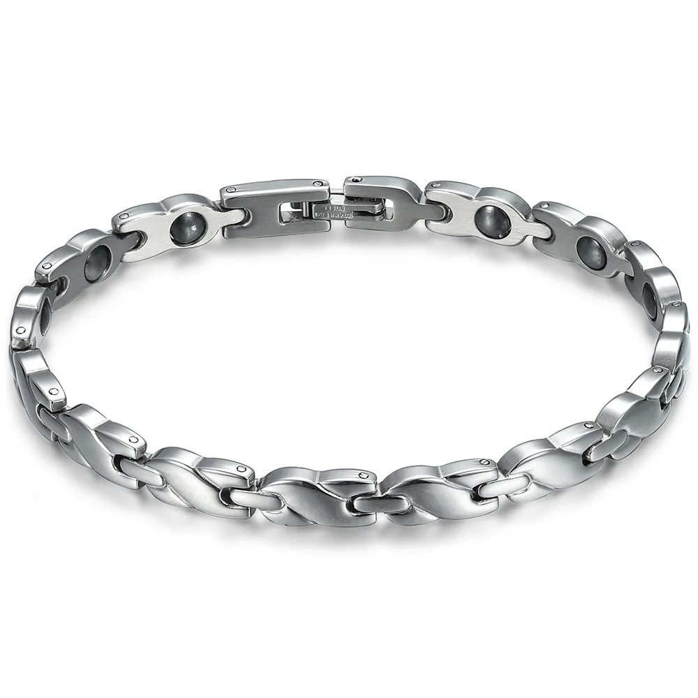 Черный магнитный браслет мужские браслеты из нержавеющей стали для женщин