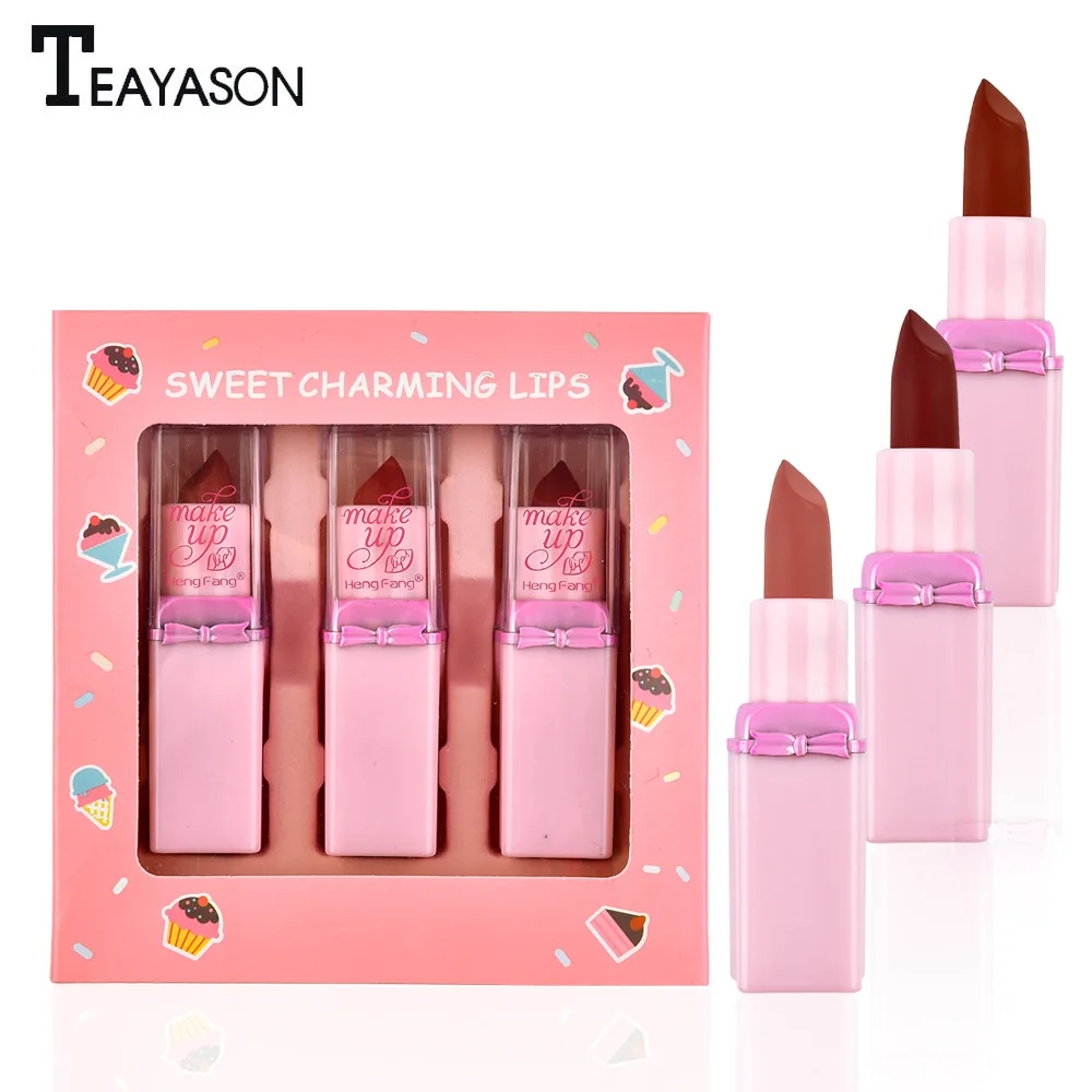 3 шт./компл. набор бархатных матовых помад для губ увлажняющая питательная