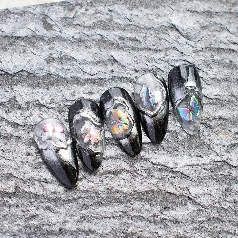 

1Pcs 3D Butterfly Nail Sticker simulation Laser Color Butterfly Nail Decal Designs Manicure Nail Decoration Tool DIY