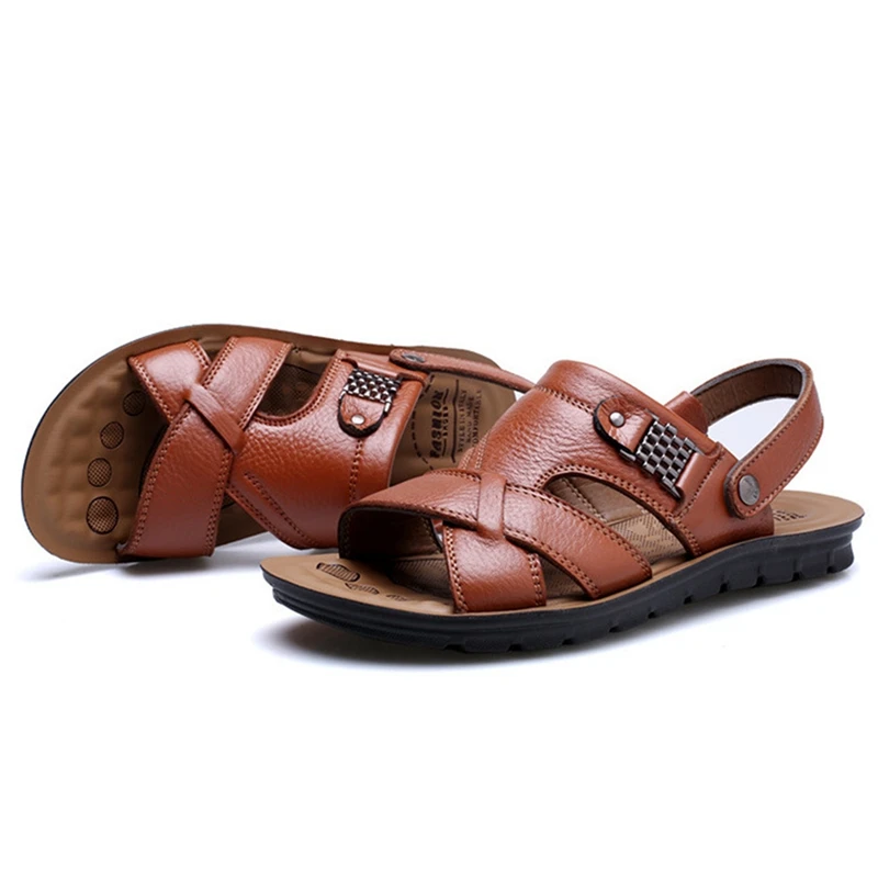 Горячая Распродажа 2020 мужские сандалии новые Пляжные Шлепанцы из натуральной