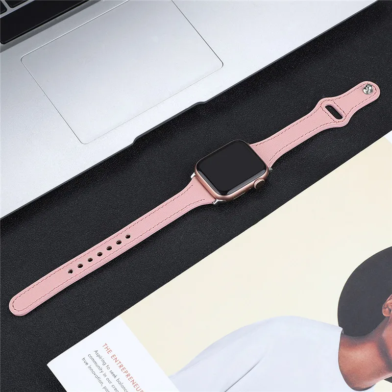19 Цвета кожа тонкий ремешок для наручных часов Apple Watch Series 5/4/3/2/1 Спортивный