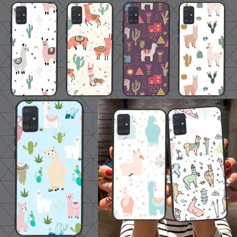 

Llama Alpaca pattern Phone Case for Samsung M51 M31 M31S M21S M21 M30 M30S M11 M10 Fundas