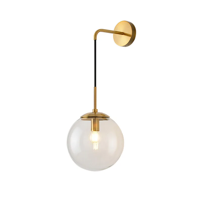 RH американская простая стеклянная настенная лампа с круглым светом