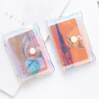 Повседневный Кошелек с держателем для визиток для женщин, маленький кошелек из ПВХ в стиле унисекс, бумажник для удостоверения личности и кредитных карт