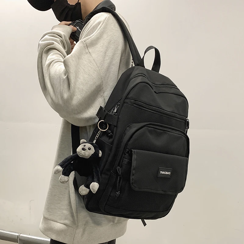 

Однотонный водонепроницаемый рюкзак SEETIC, нейлоновый школьный ранец унисекс, вместительная студенческая сумка с защитой от кражи