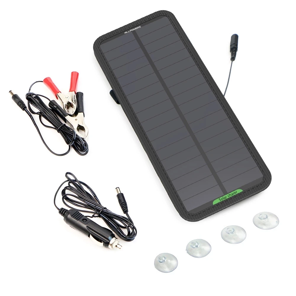 

ALLPOWERS 18V 5W/7.5W Solar Charger Solar Panel Battery Maintainer for Automobile Motorcycle Tractor Boat RV Batteries