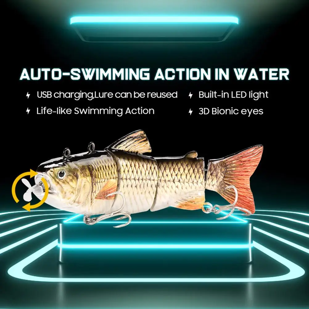 

Robotic Swimming Lures Fishing Electric Lures USB Rechargeable Lures Multi Swimbaits With LED Light Hard Lures Fishing Tackle