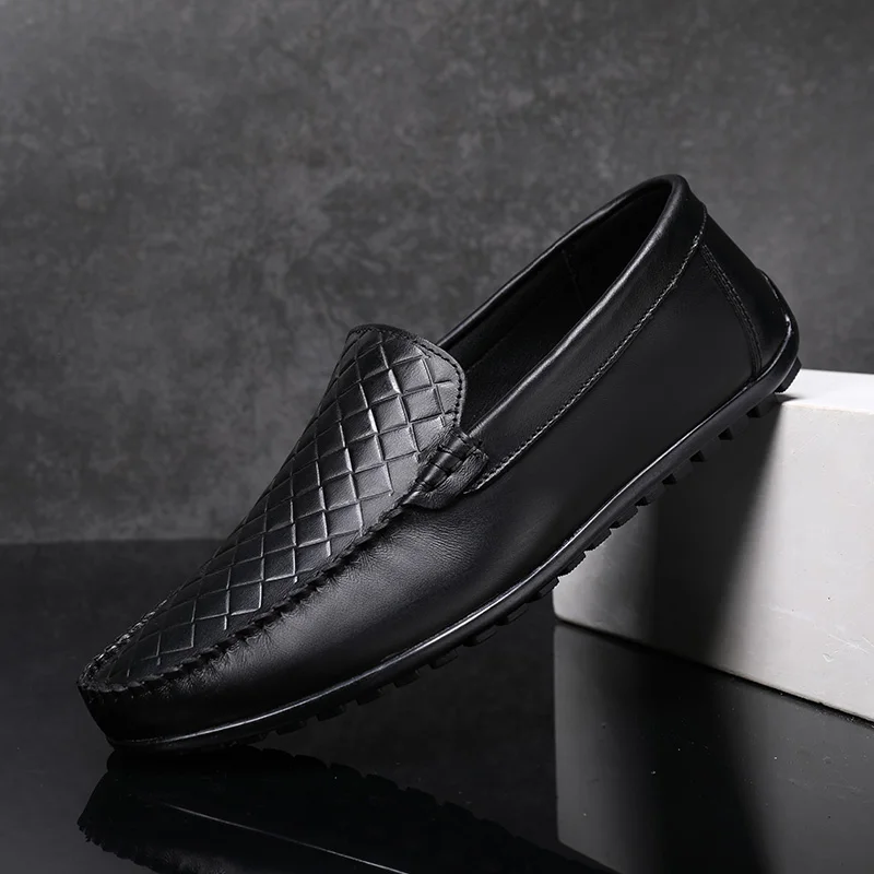 

Мужские кожаные туфли размера плюс 38-46, роскошные брендовые 2021 итальянские повседневные Формальные Лоферы без застежки, мужские мокасины, ч...