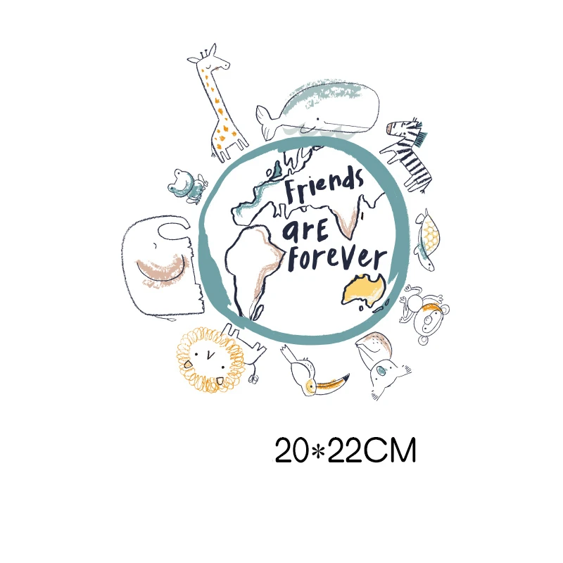 Космическая земля животное дружба теплопередача для одежды железо на тепловых