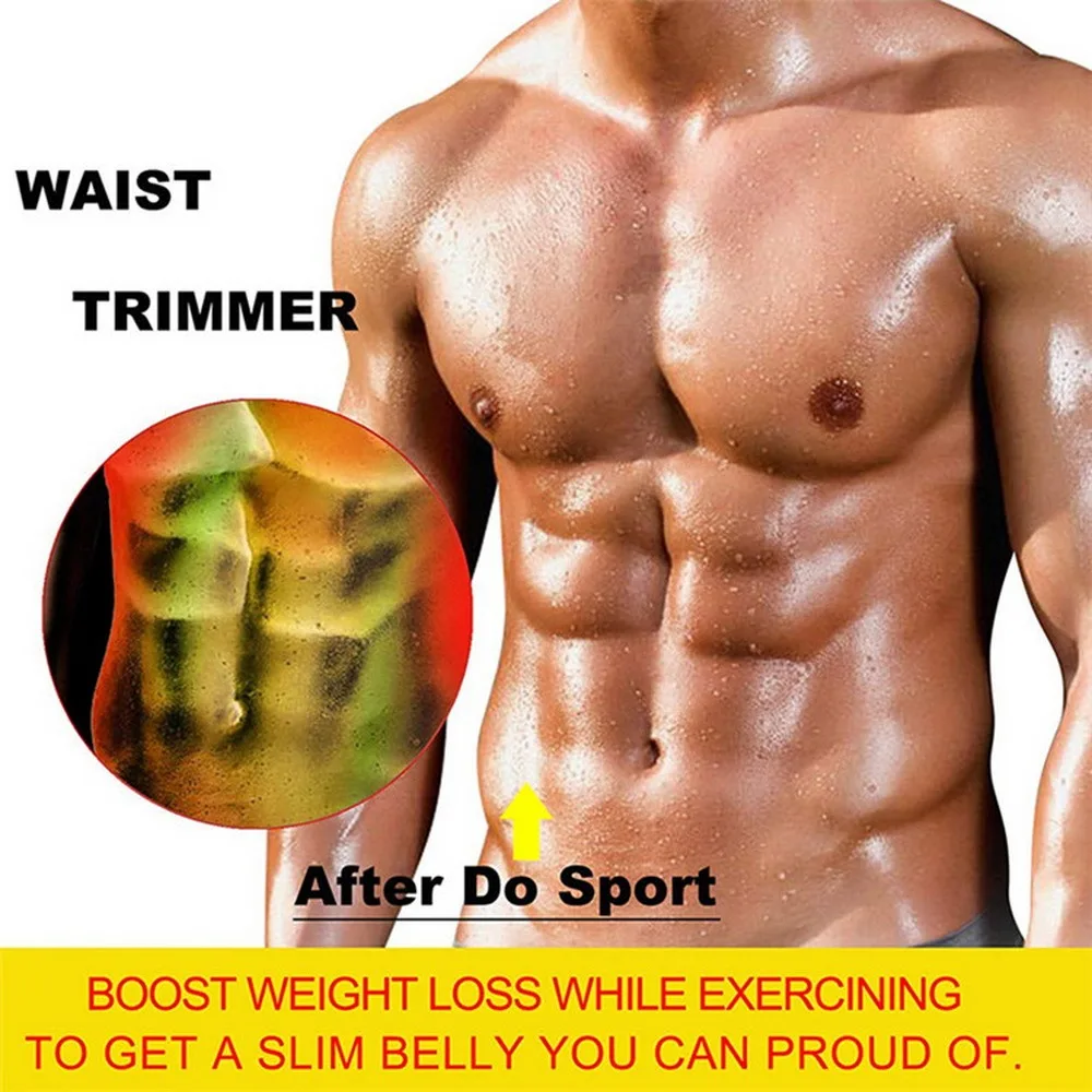 

Men's Body Shaper Waist Trainer Sauna Vest Single Belt Sweat Shirt Corset Top Abdomen Slimming Shapewear Fat Burn Fitness Top
