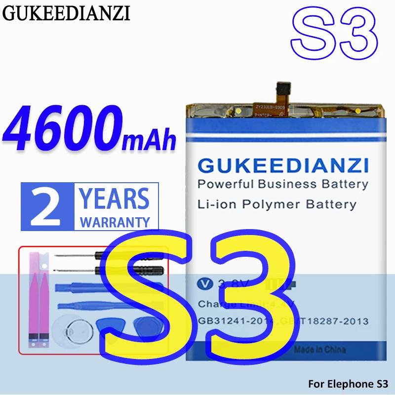 

High Capacity GUKEEDIANZI Battery 4600mAh For Elephone S3