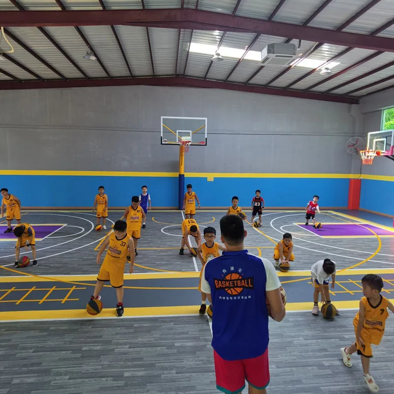 Beable Крытый ПВХ баскетбольные спортивные площадки коврик серый клен с линиями и