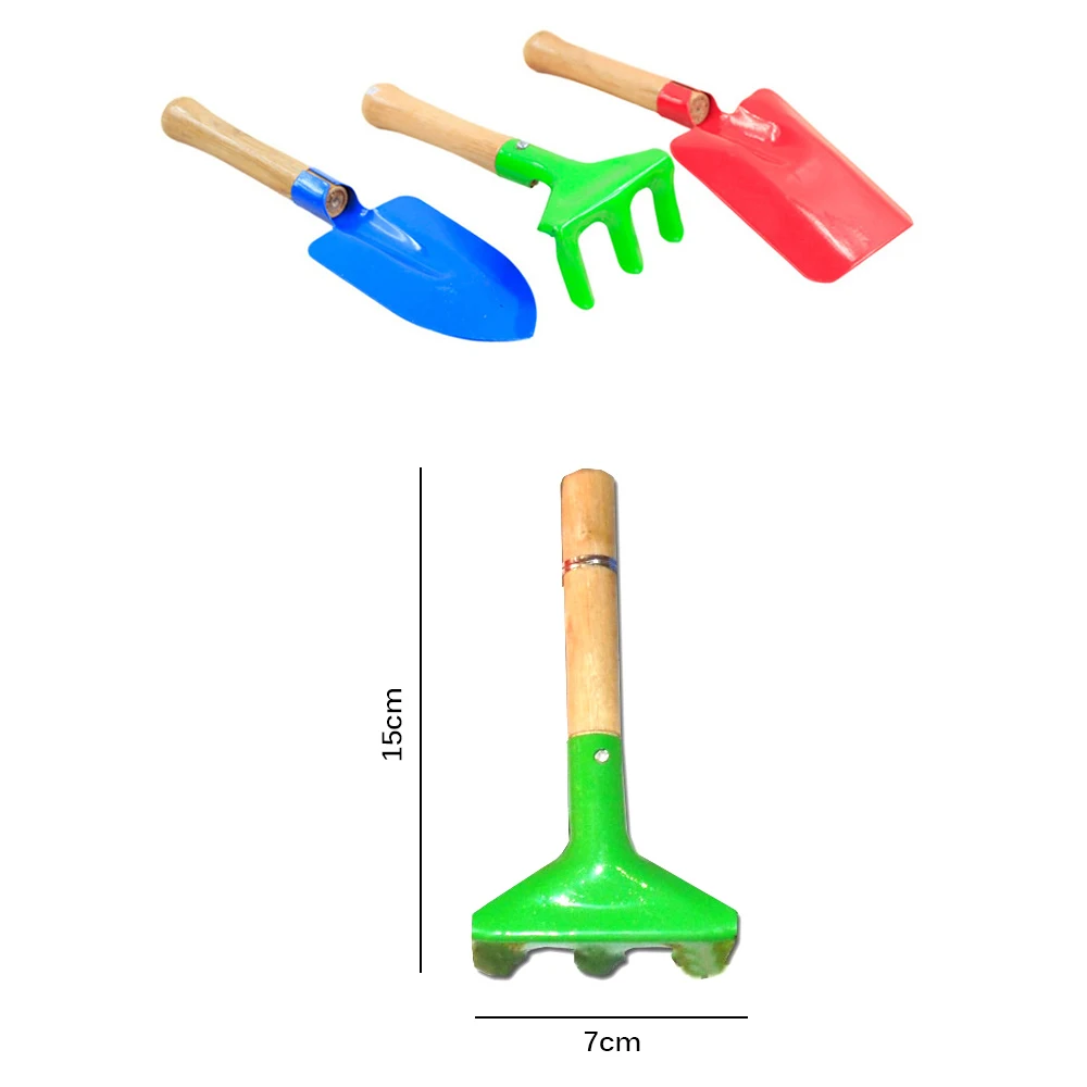 Home Type 3pcs/Set Mini Garden Rake Small Shovel Floral Wooden Gardening Tools Cute Children Hand Tool Set | Инструменты