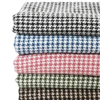 width 150cm tweed wool polyester blend tartan plaid houndstooth fabric england woolen clothing material for coat vest cloth