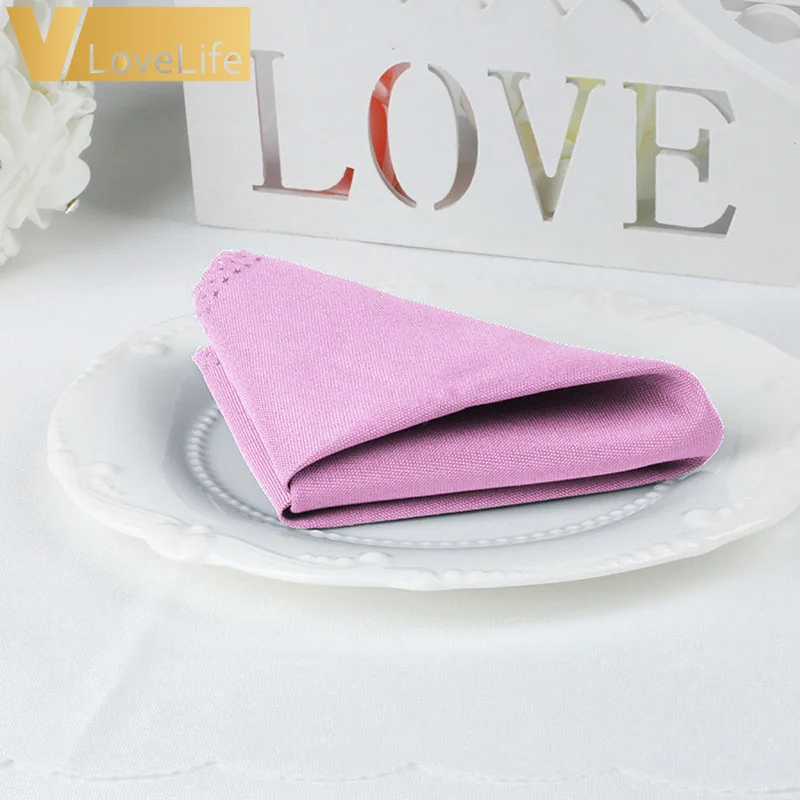 Lavender 10 шт. 30x30 см полиэстер салфетки для стола много цветов Ресторан Ужин Декор свадебного банкета принадлежности и вечерние украшения - Цвет: Lavender