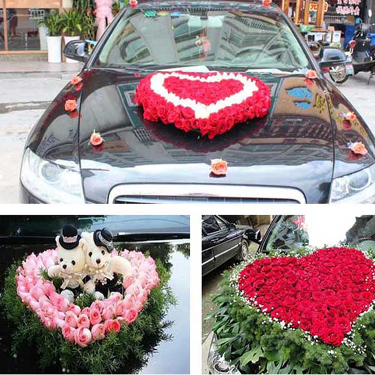 20*22 см DIY пластиковые формы сердца цветок мокрой пены моделирование DIY Свадебная вечеринка автомобильный стол дисплей для свадебного украшения автомобиля