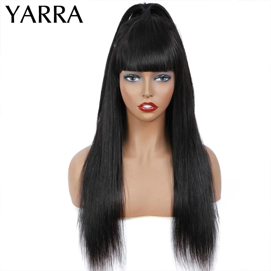 

Long Straight Bob Human Hair Wigs With Bangs Glueless Brazilian Remy Human Hair Bob Wig With Bangs Pixie Cut No Lace Wigs Yarra