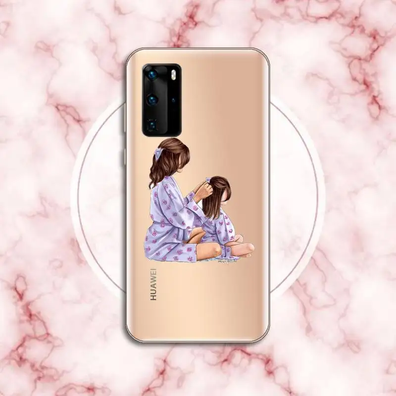 

Mom and baby Phone Case Transparent for Huawei P20 P30 P40 honor 8 10i P smart 2019 Samsung A71 A21S S10 20 plus