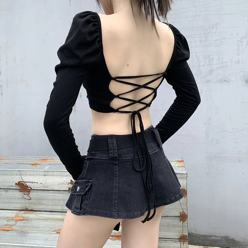

Black Women Crop Top