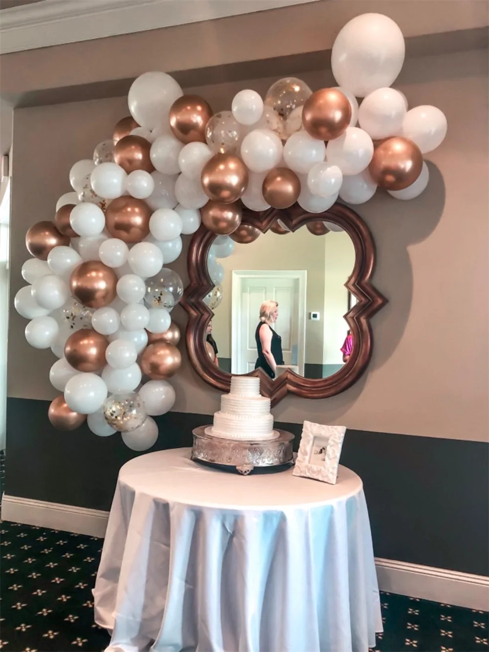 

85Pcs White and Chrome Gold Balloon Garland Arch Kit Wedding Birthday Bachelorette Engagements Anniversary Party Backdrop DIY