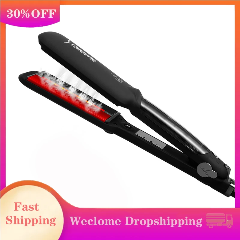 

Infrared Hair Straightener 2 Inches Width Plate Ceramic Hair Straighteners Curler Fast Hair Straightener Curling Iron