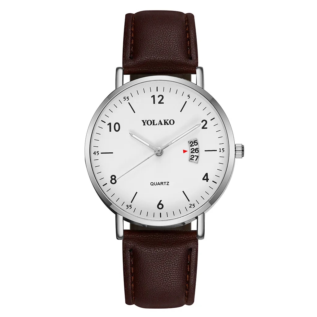 as show Reloj hombre, мужские часы, модные, бизнес стиль, Простой циферблат, ремешок, календарь, мужские кварцевые часы, мужские часы, erkek kol saati - Цвет: as show