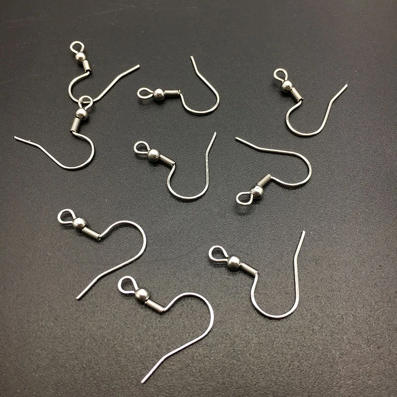 500PCS Wholesale Stainless Steel Earring Hook with Metal Small Ball Spring Hooks Classic Accessories for Jewelry Making DIY Safe images - 6