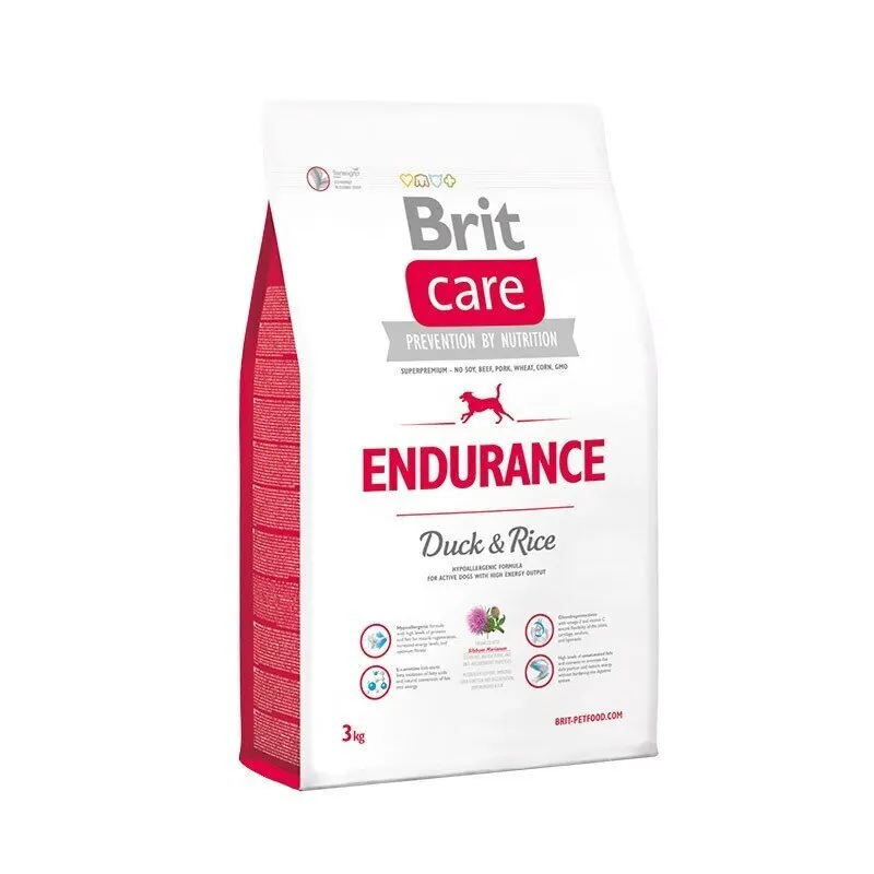 Brit Care Endurance для активных собак всех пород Утка 3 кг.|Сухой корм собак| |