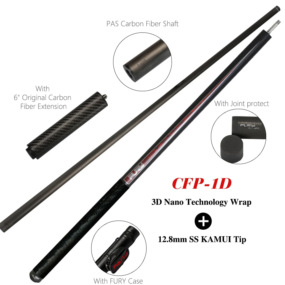 Pool-Cue-CFP-1D Fury Billiard черная технология пул кий удар кий прыжок кий Профессиональный стержень из углеродного волокна несколько моделей опций Billar - Цвет: Pool-Cue-CFP-1D