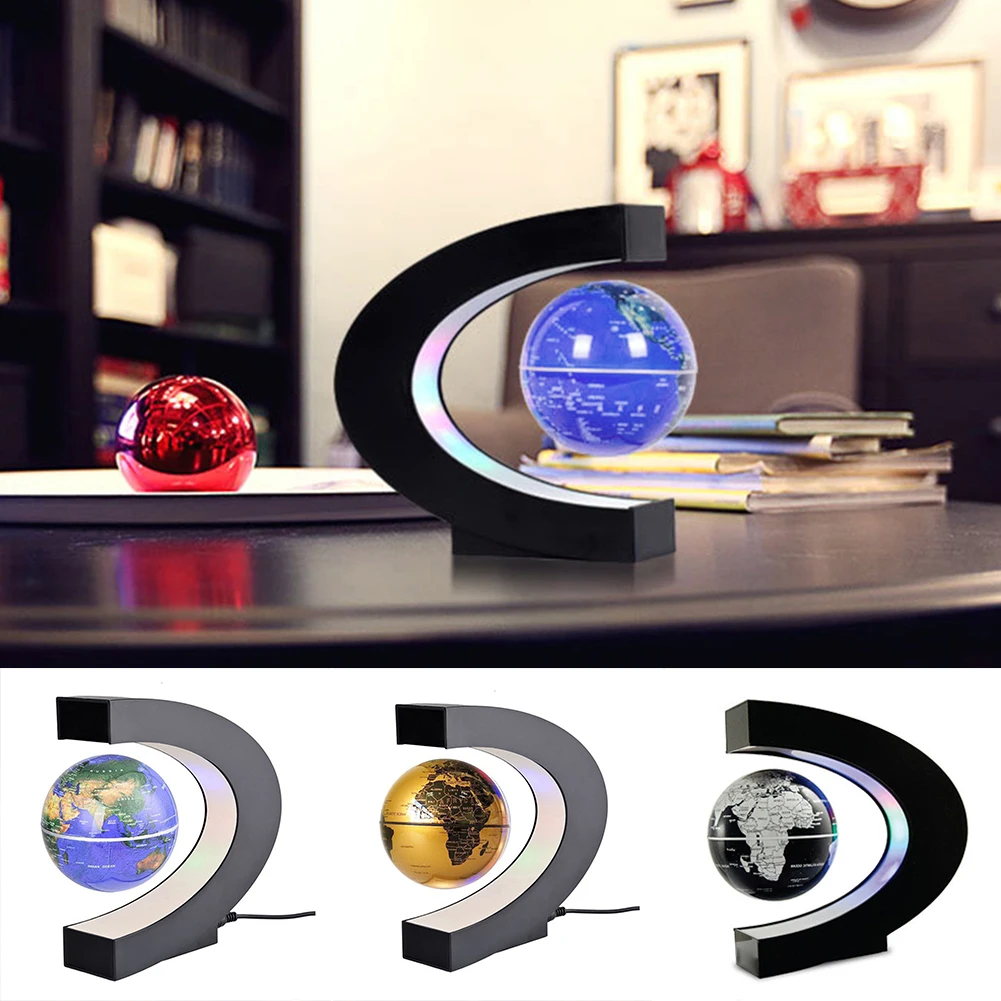 C образный Магнитный дюймовый левитационный плавающий теллурион глобус Карта