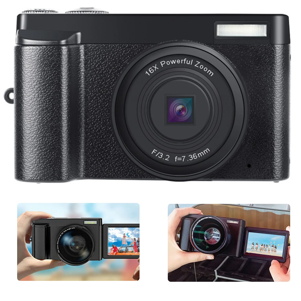 Vlog 1080P Full HD Digital Video Mini Camera 24MP 16X Digital Zoom WiFi Face Detection Anti-Shake Professional HD Camera