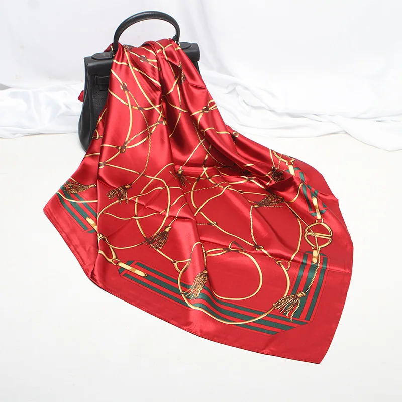 Модный Шелковый шарф модный платок из фуляра атласная шаль шарфы большого