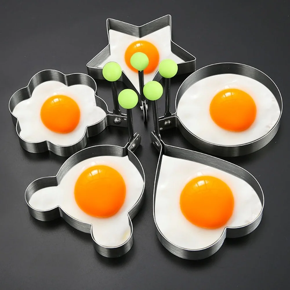 

5 Style Stainless Steel Egg Mold Pancake Moule Oeuf Foremki Do Jajek Omeleteira Ring Panquecas Eggs Cooking Tools kitchen Tool