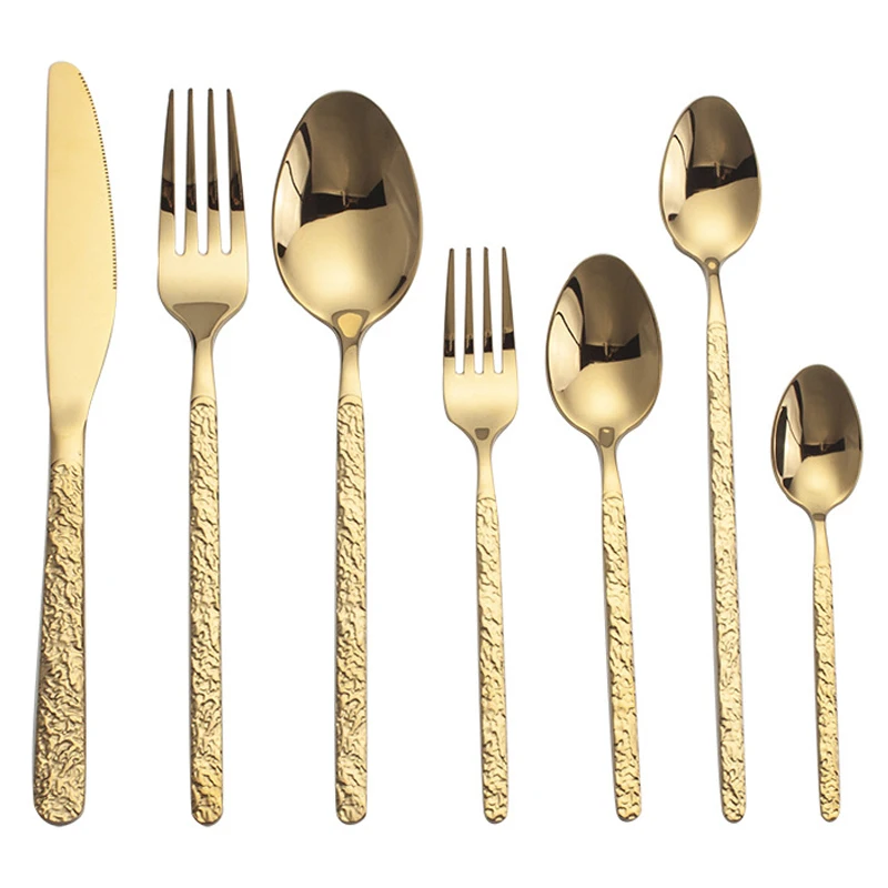 7 шт. столовые приборы нож и вилка Европейская рельефная посуда в западном стиле
