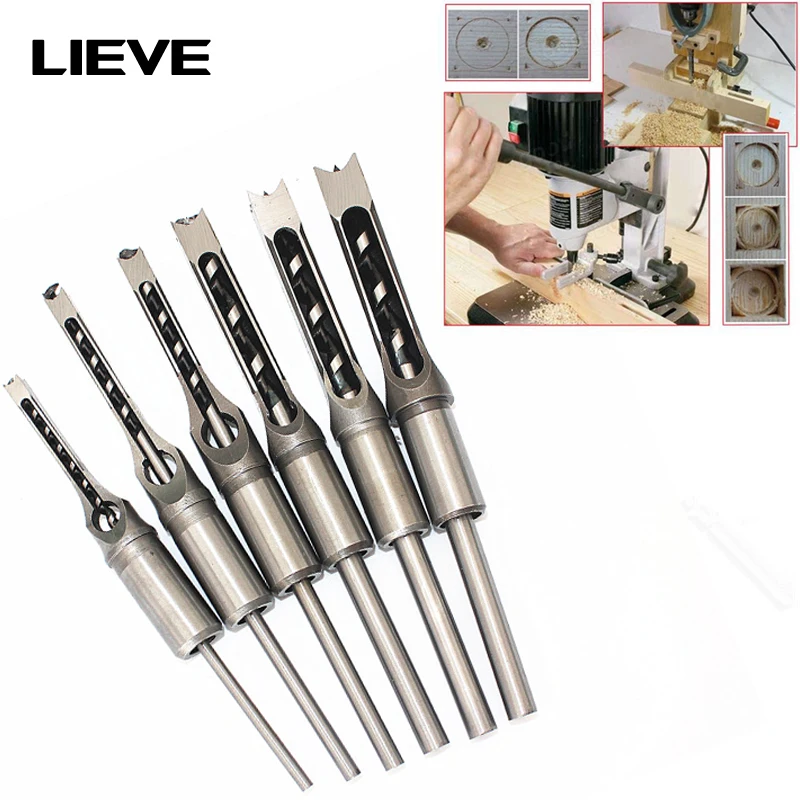 

6.4/8/9.5/10/12.7/14/16mm HSS Square Hole Drill Bit Auger Bit Steel Mortising Drilling Craving Woodworking Tools