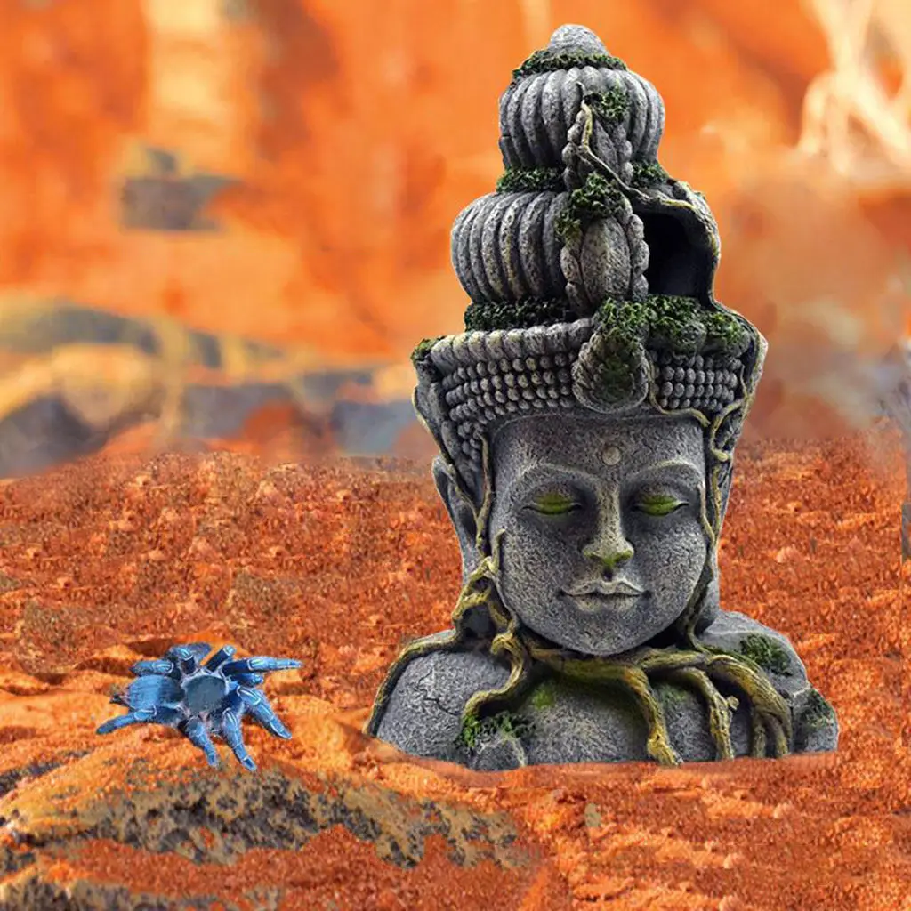 

Resin Guanyin Bodhisattva Statue Fish Tank Landscaping Ornament Simulation Crafts Aquarium Decorations Fish Hiding Place