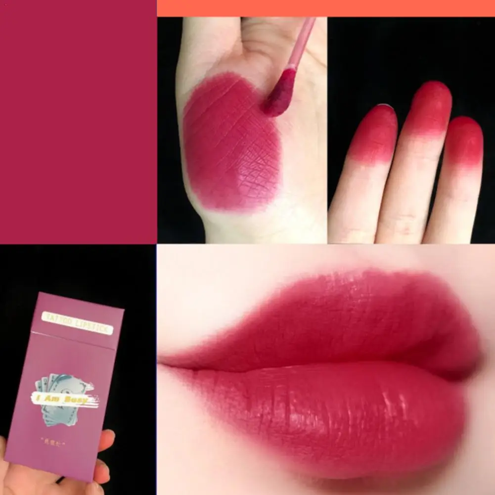 

Cosmetics Lipstick Cotton Swab Lip Glaze Cigarette Lip Case Long Lasting Waterproof Dyed Liquid Gloss Lip U5Z3