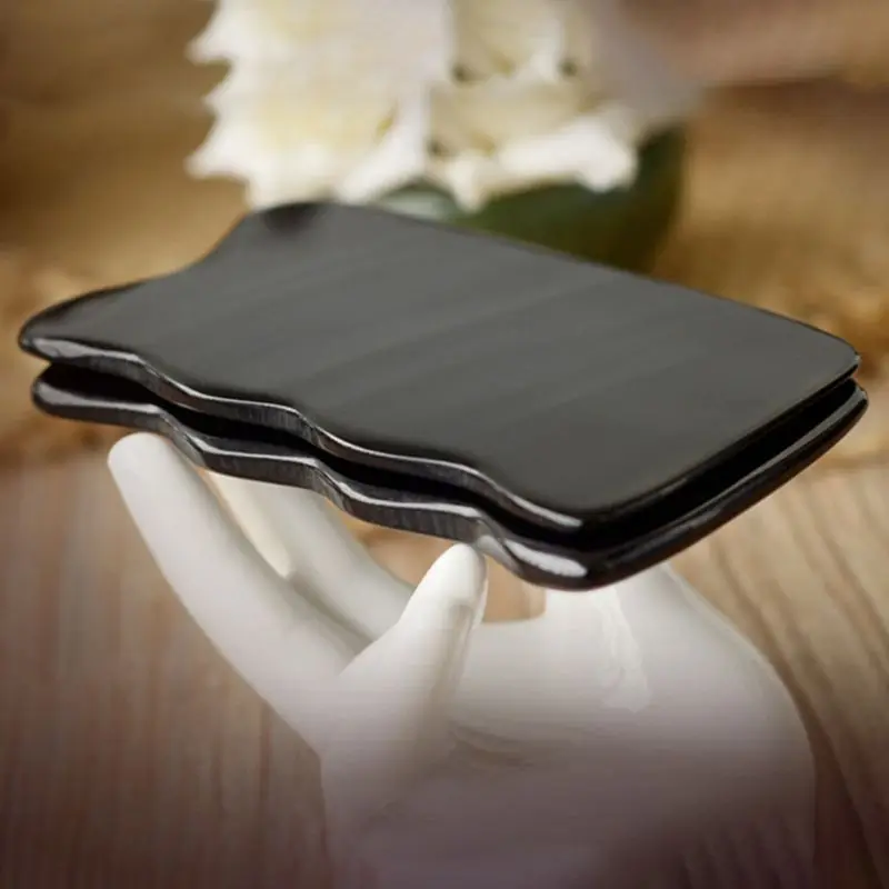 

Wavy Horn Scraping Board Gua Sha Plate Acupuncture Point Massage Facial Body Natural Therapy U2JD